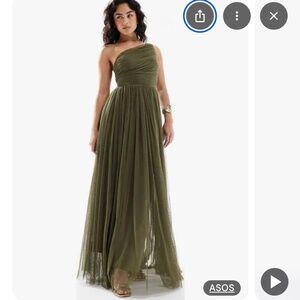 Lace and Beads one shoulder wedding guest dress